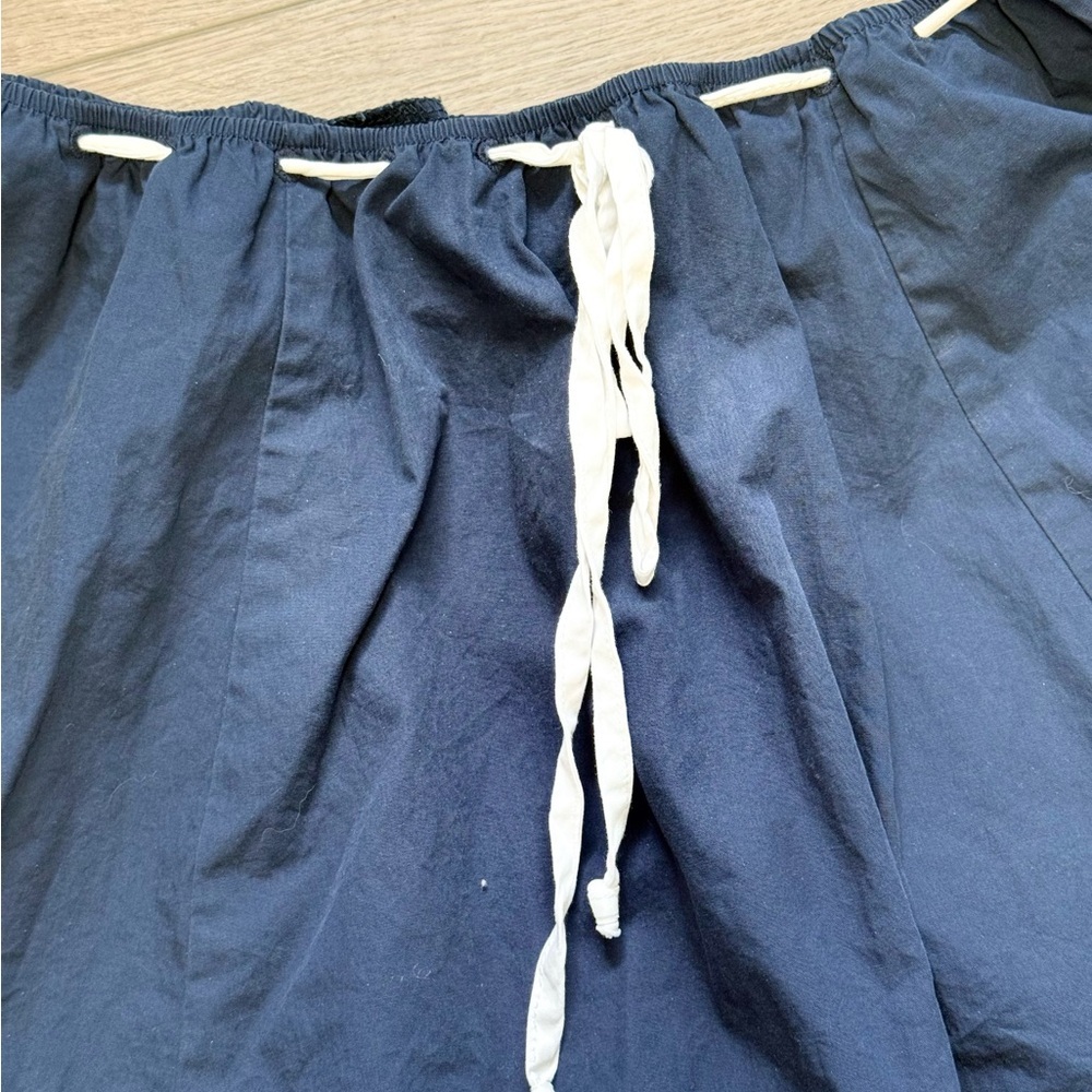 Moon River Navy Drawstring Maxi Skirt - Picture 5 of 8